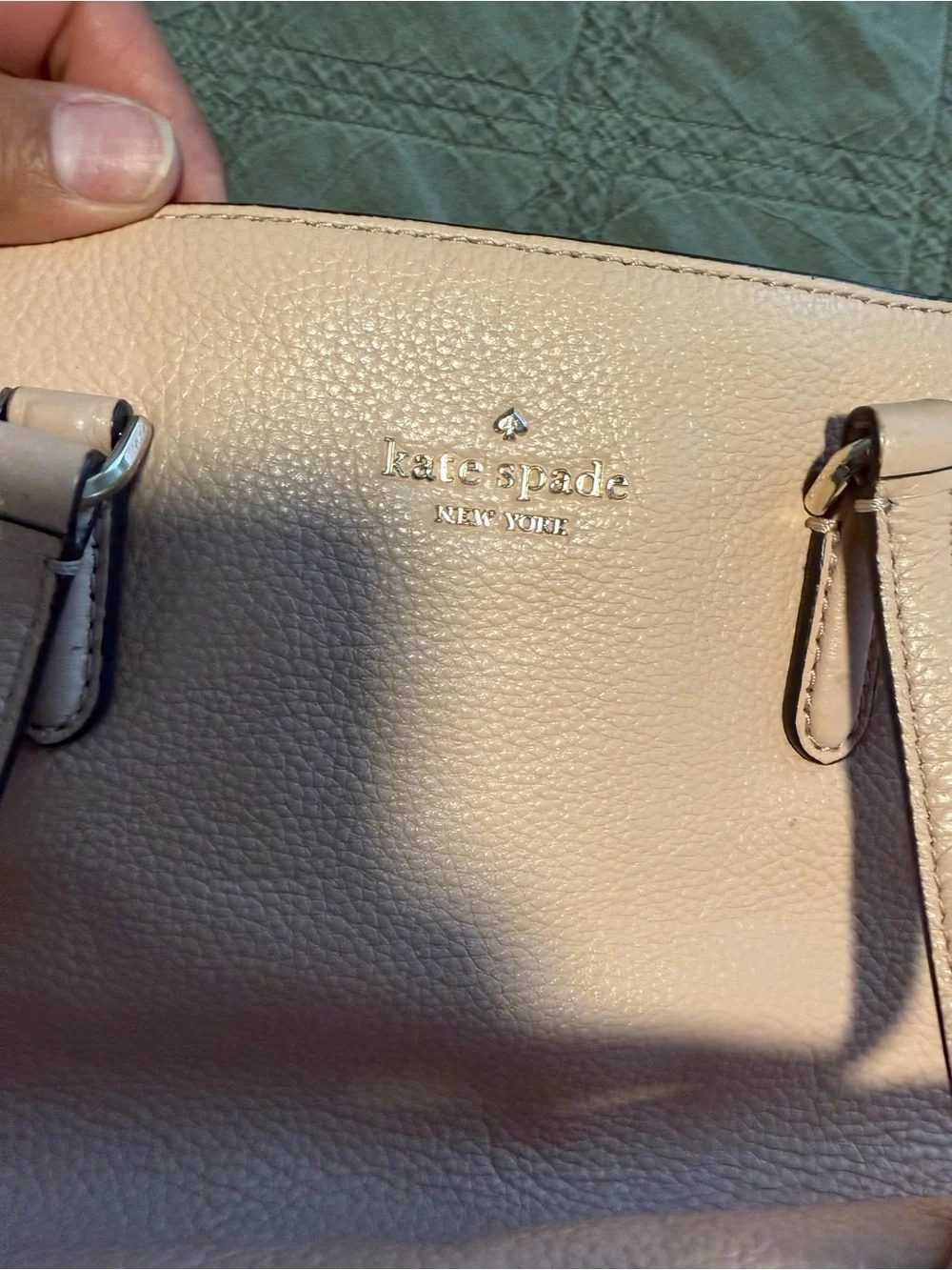 kate spade Pebbled Leather Shoulder Bag in Light Beige/pink nude